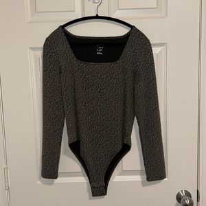 Gray cheetah bodysuit